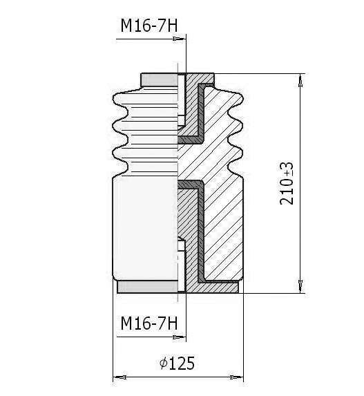 Размеры изолятора И8-125